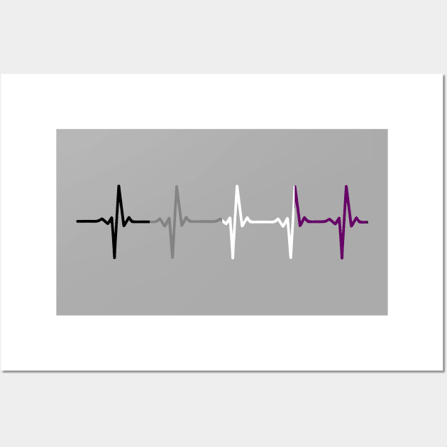 Asexual Pride Heartbeat Pulse Wall Art by thingsandthings